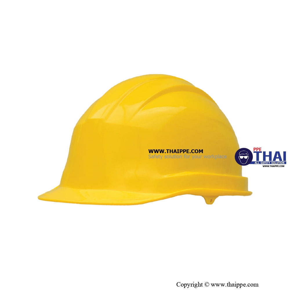 BSH-22-PM SMARTSAFE (ABS) หมวกนิรภัยปรับหมุน พร้อมสายรัดคางสีดำ 4 จุดไนล่อน + ยางยืดพร้อมคลิ๊ปล็อคดำ  สี : Yellow