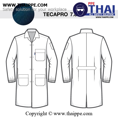 ชุดเสื้อกราวน์  แขนยาว Style 02 แบบกระดุม แขนจั๊ม  #ผ้า Tecapro 7.8 Oz.