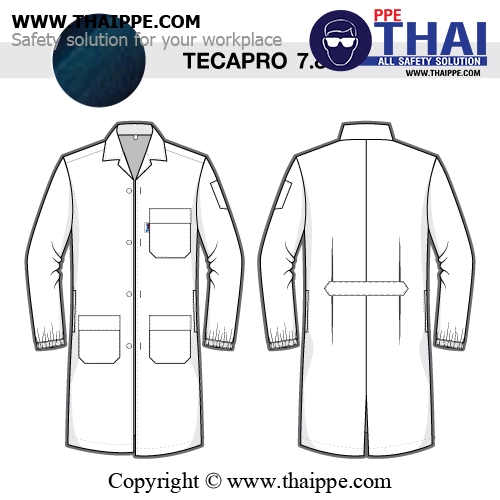 ชุดเสื้อกราวน์  แขนยาว Style 02 แบบกระดุม แขนจั๊ม  #ผ้า Tecapro 7.8 Oz.