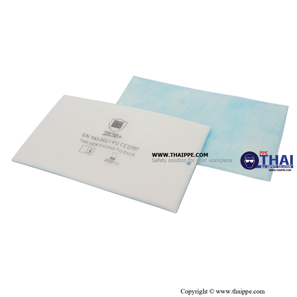 2602/2838 Filter แผ่นกรองสำหรับท่อเดียว P100+OV (ฝุ่น+กลิ่น+ฟูมโลหะ) งานเชื่อม Filter Cotton with Activate carbon (ใช้ร่วมกับ ฝากรอง 2838)