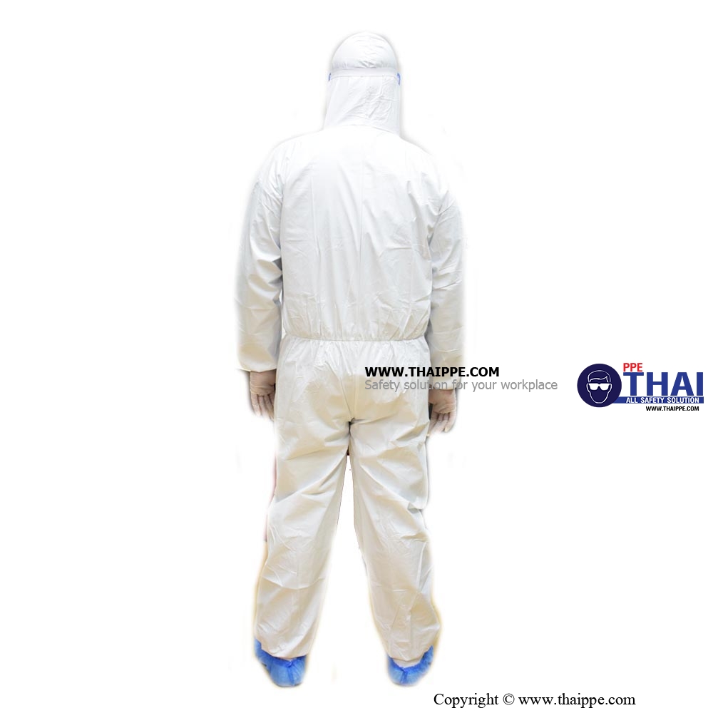 SF-001 # SF- BESTSAFE STANDARD # COVERALL [SERGE SEAM] ชุดป้องกันสารเคมี งานอุตสาหกรรมและการแพทย์ Type 5,6 Level C #BESTSAFE