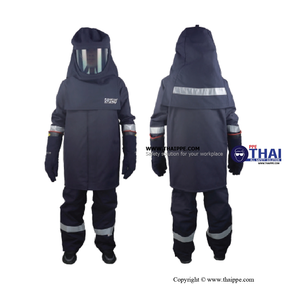 BEST-ARC50 CAL #Arc flash protective Suit แบบ Set 50 cal/cm2 [แบบครบชุด] # BESTSAFE 