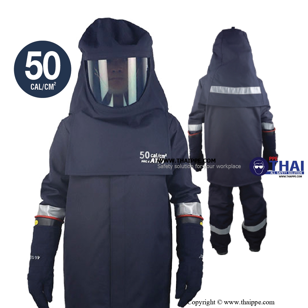 BEST-ARC50 CAL #Arc flash protective Suit แบบ Set 50 cal/cm2 [แบบครบชุด] # BESTSAFE 