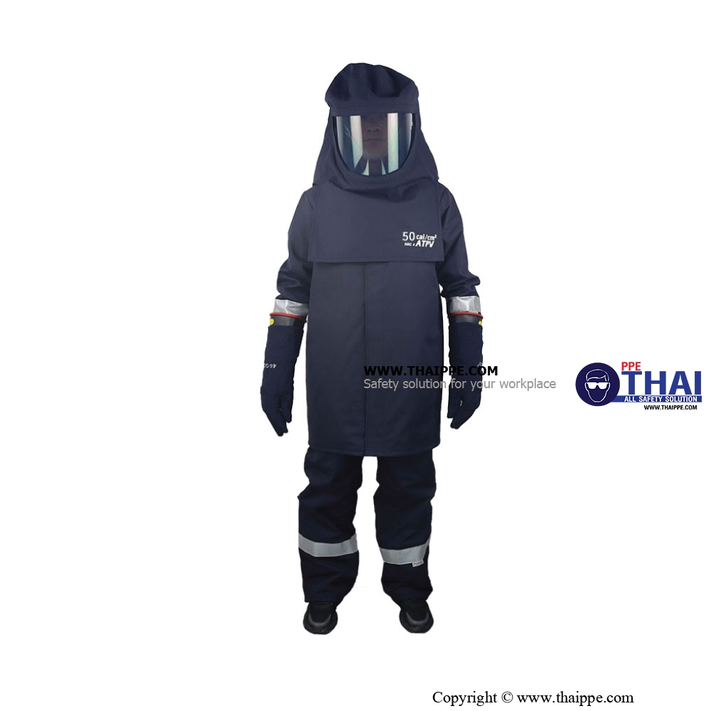 BEST-ARC50 CAL #Arc flash protective Suit แบบ Set 50 cal/cm2 [แบบครบชุด] # BESTSAFE 