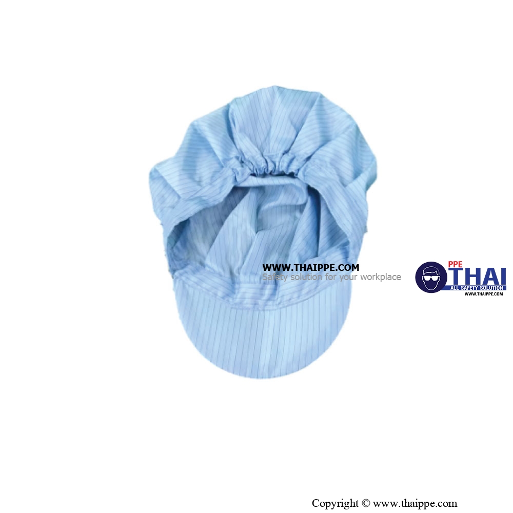 PGM-H-2 # ESD Reusable Cap - Head Cover - หมวกคลุมผม ESD แบบ Cap สี: ฟ้า #BESTSAFE