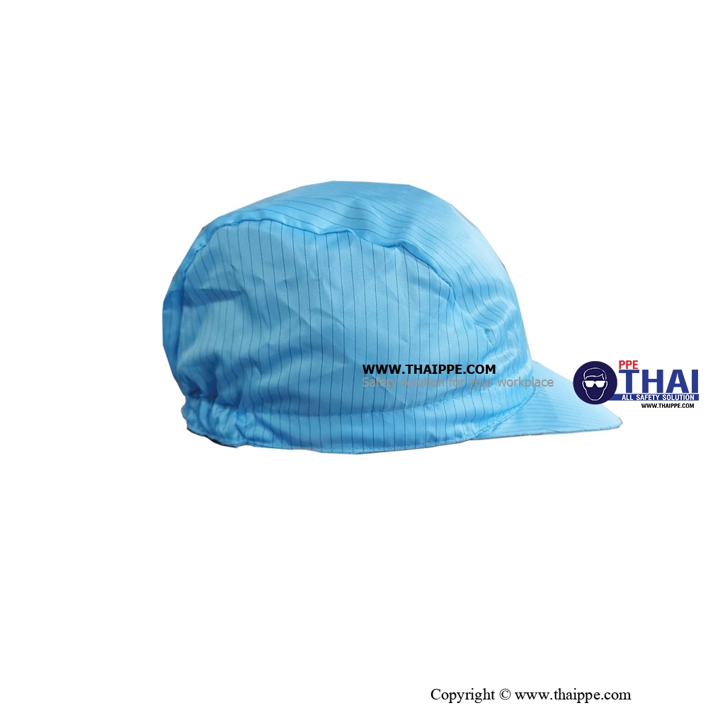 PGM-H-2 # ESD Reusable Cap - Head Cover - หมวกคลุมผม ESD แบบ Cap สี: ฟ้า #BESTSAFE