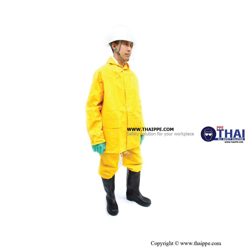 PVC-Bestsafe ชุดป้องกันสารเคมีแบบแยกเสื้อ กางเกง 