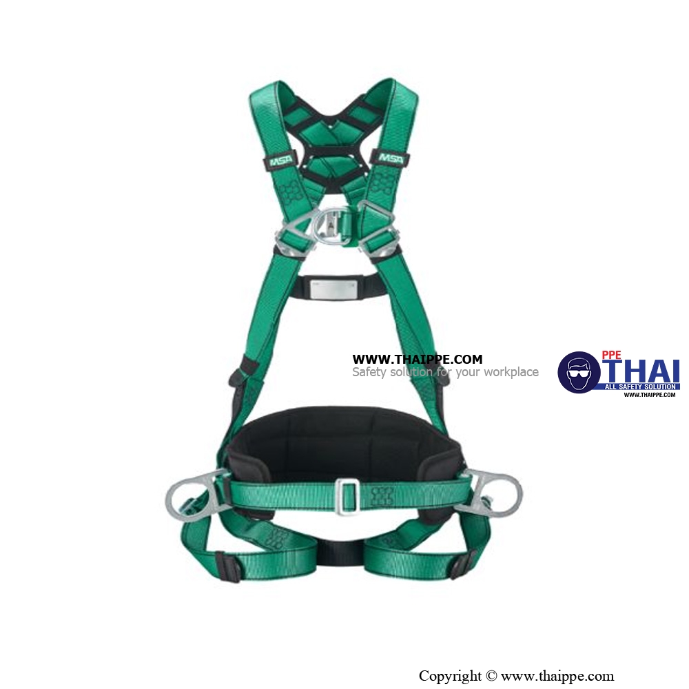 10205338 V-FORM HARNESS LG GREEN COLOR STEEL HARDWARE BACK & CHEST D-RING, QUICK-FIT BUCKLE, EN VERSION