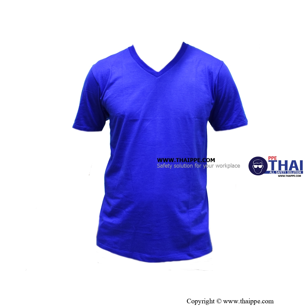 เสื้อ T-SHIRT ผู้ชาย ผ้า Cotton 100% คอวี