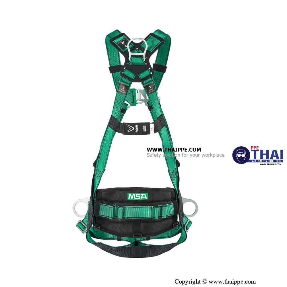 10205338 V-FORM HARNESS LG GREEN COLOR STEEL HARDWARE BACK & CHEST D-RING, QUICK-FIT BUCKLE, EN VERSION