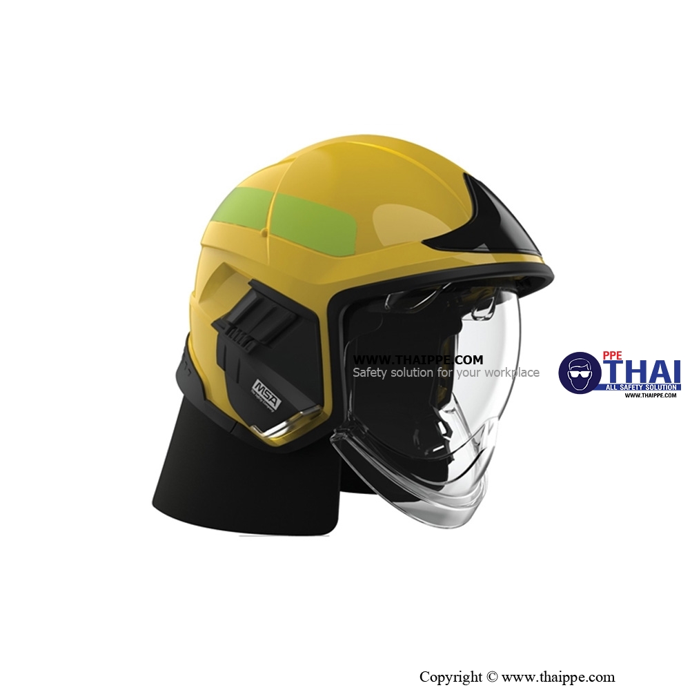 Helmet, Cairns XF1, glossy yellow หมวกดับเพลิง ยี่ห้อ MSA