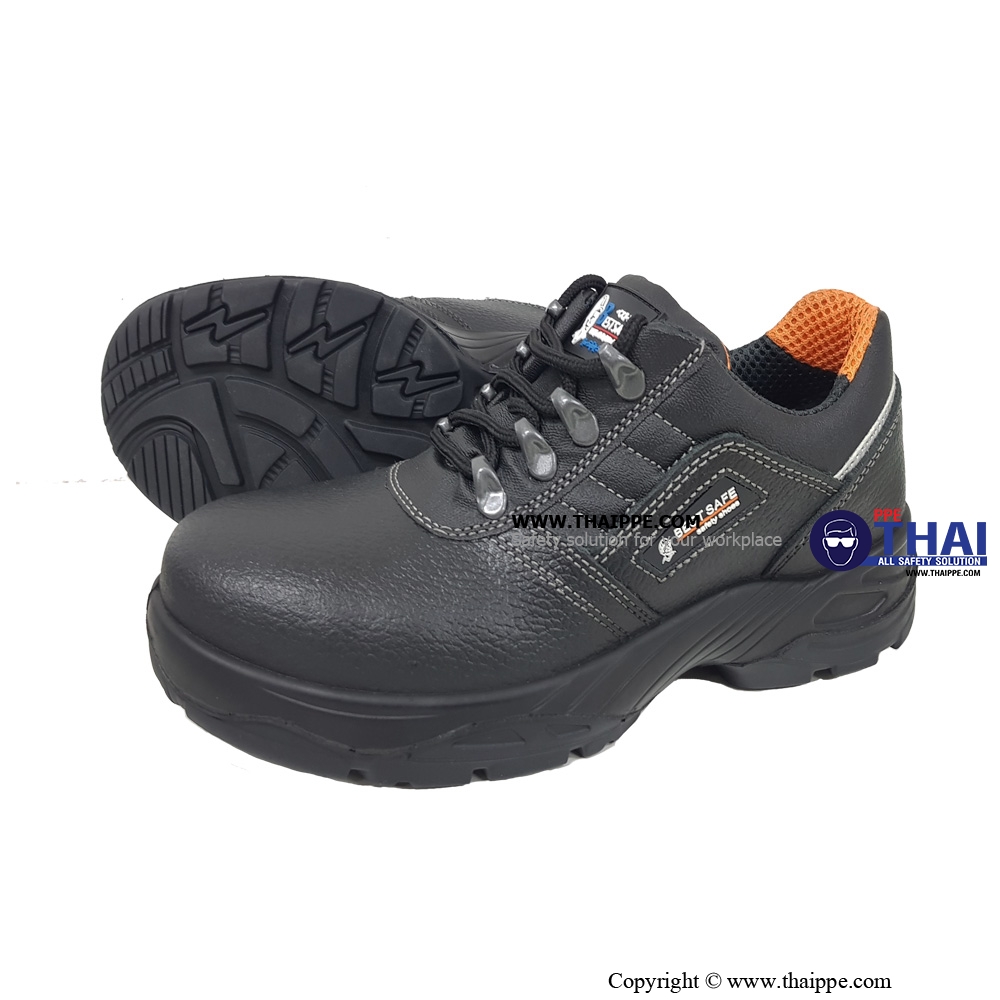 H01-HEAT TECH SB HRO HI CI SR FO [EH] รองเท้านิรภัยหุ้มส้น หนัง S1 สีดำ พื้น PU/R  ป้องกันไฟฟ้า 18 kV ยี่ห้อ BESTSAFE