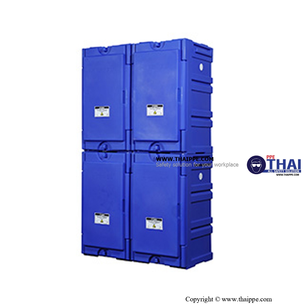 K3) #ACP820012 ตู้สำหรับสารเคมีชนิดพลาสติก : Polyethylene Corrosive Cabine Volume Gal  45 L Nomber of Doors and Style Two/Undercounter  Ext dimension(HxWxD/cm) 89x53x55  SYSBEL