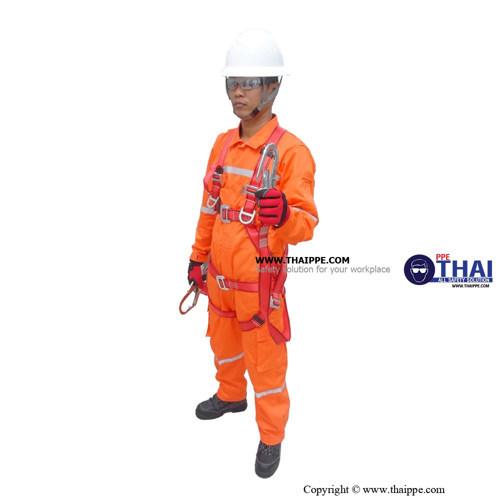 เข็มขัดเต็มตัว (SET - Full body harness) # BESTSAFE - JTECH-102 เข็มขัดนิรภัยชนิดเต็มตัว รัดอก-เอว #JE135119D  +SB-W102 เชือกนิรภัย Y ตะขอใหญ่ ยาว 1.8 m. CALABINER + กระเป๋าผ้าสำหรับใส่ Harness 