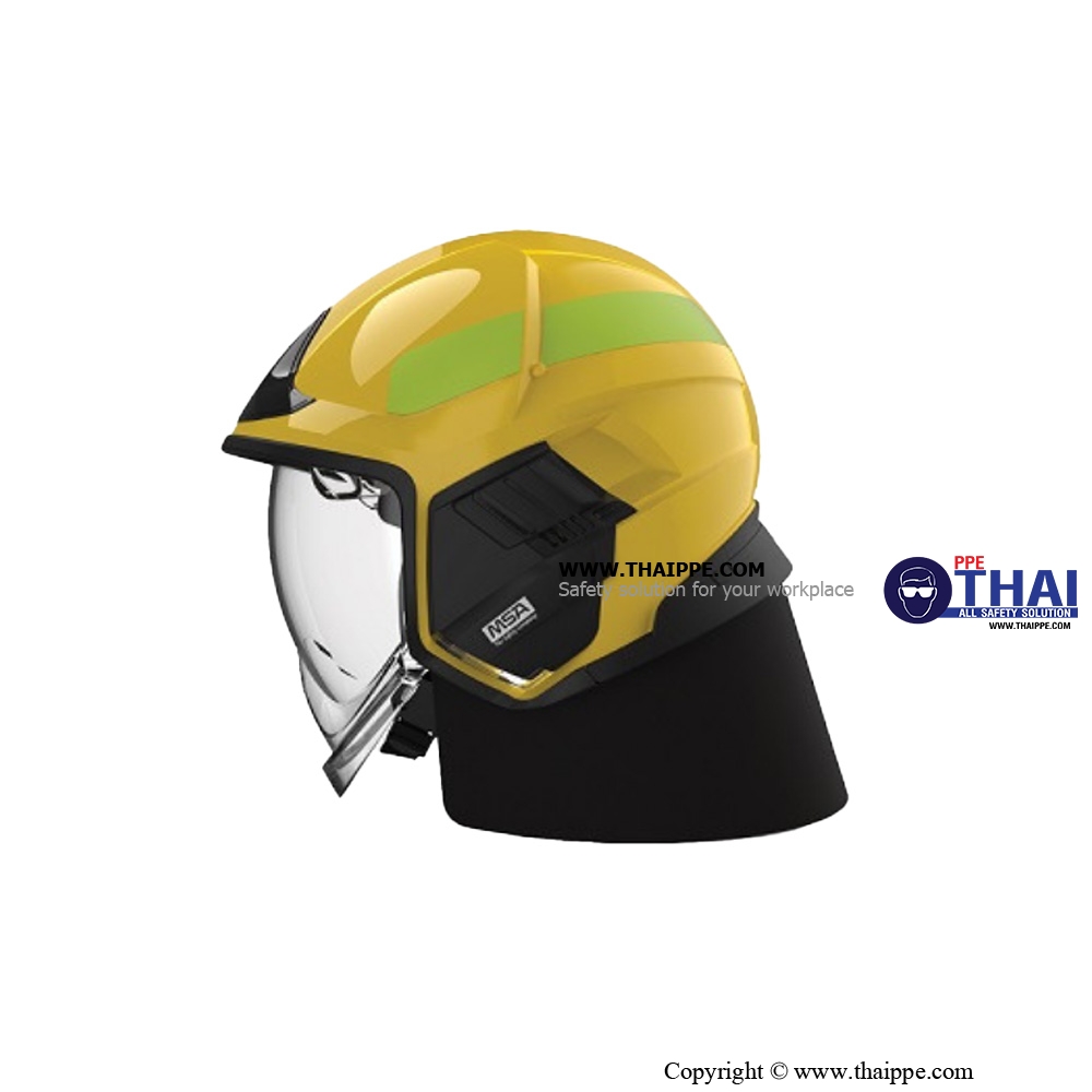 Helmet, Cairns XF1, glossy yellow หมวกดับเพลิง ยี่ห้อ MSA