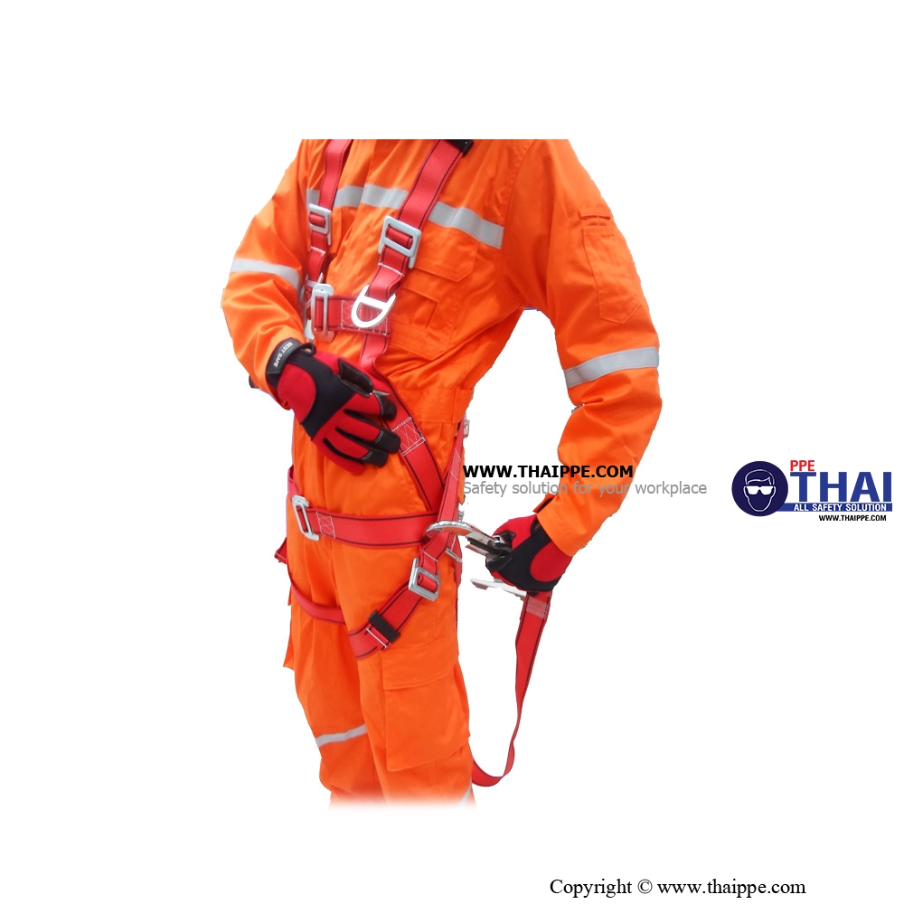 เข็มขัดเต็มตัว (SET - Full body harness) # BESTSAFE - JTECH-102 เข็มขัดนิรภัยชนิดเต็มตัว รัดอก-เอว #JE135119D  +SB-W102 เชือกนิรภัย Y ตะขอใหญ่ ยาว 1.8 m. CALABINER + กระเป๋าผ้าสำหรับใส่ Harness 