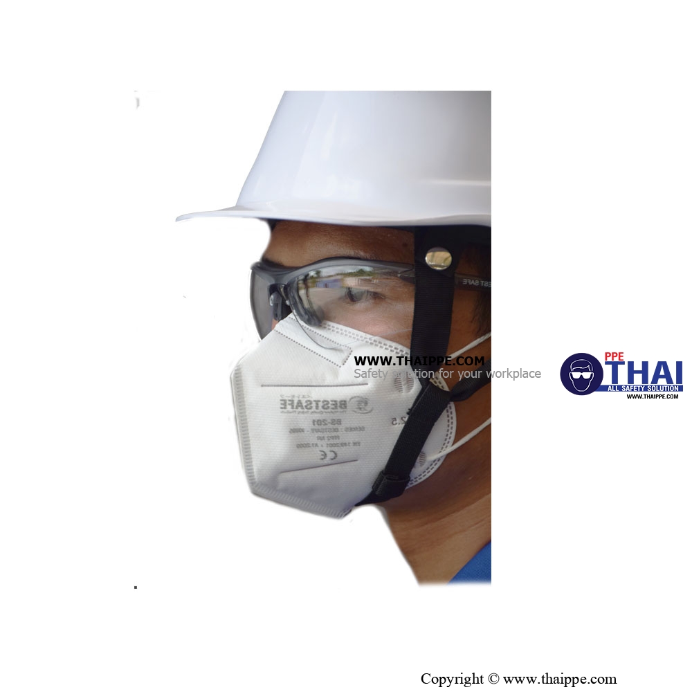 BS-201 # BESTSAFE Folding mask, FFP2 - ผ้าปิดจมูกแบบสายคล้องหู (S/M), KN95 | FFP2 # BESTSAFE [50 pcs/Box]
