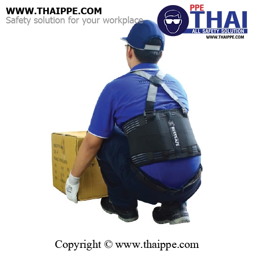 Back support-PREMIUM REFLECTIVE เข็มขัดพยุงหลัง #BESTSAFE Size:  S