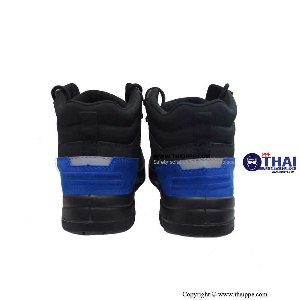 SPORT NUBUCK-TECH B #BESTSAFE รองเท้าหุ้มข้อ NUBUCK Leather ป้องกันการลื่น น้ำหนักเบา Heel Blue suede leather พร้อมแผ่นรองพื้น PU soft