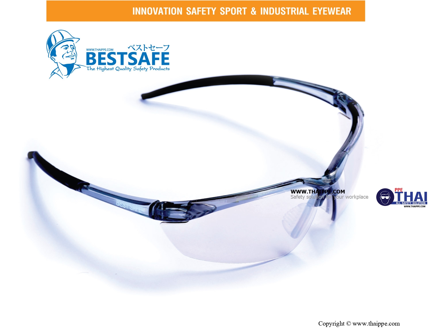 CL-711 แว่นตานิรภัยเลนส์ใส Crusader # BESTSAFE