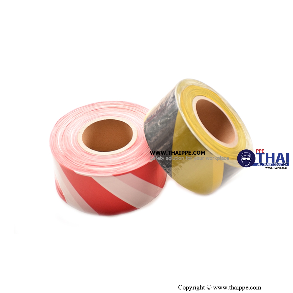 เทปตีเส้น ขาว/แดง แบบ Vinyl 3 นิ้ว x 33 m. #BESTSAFE
