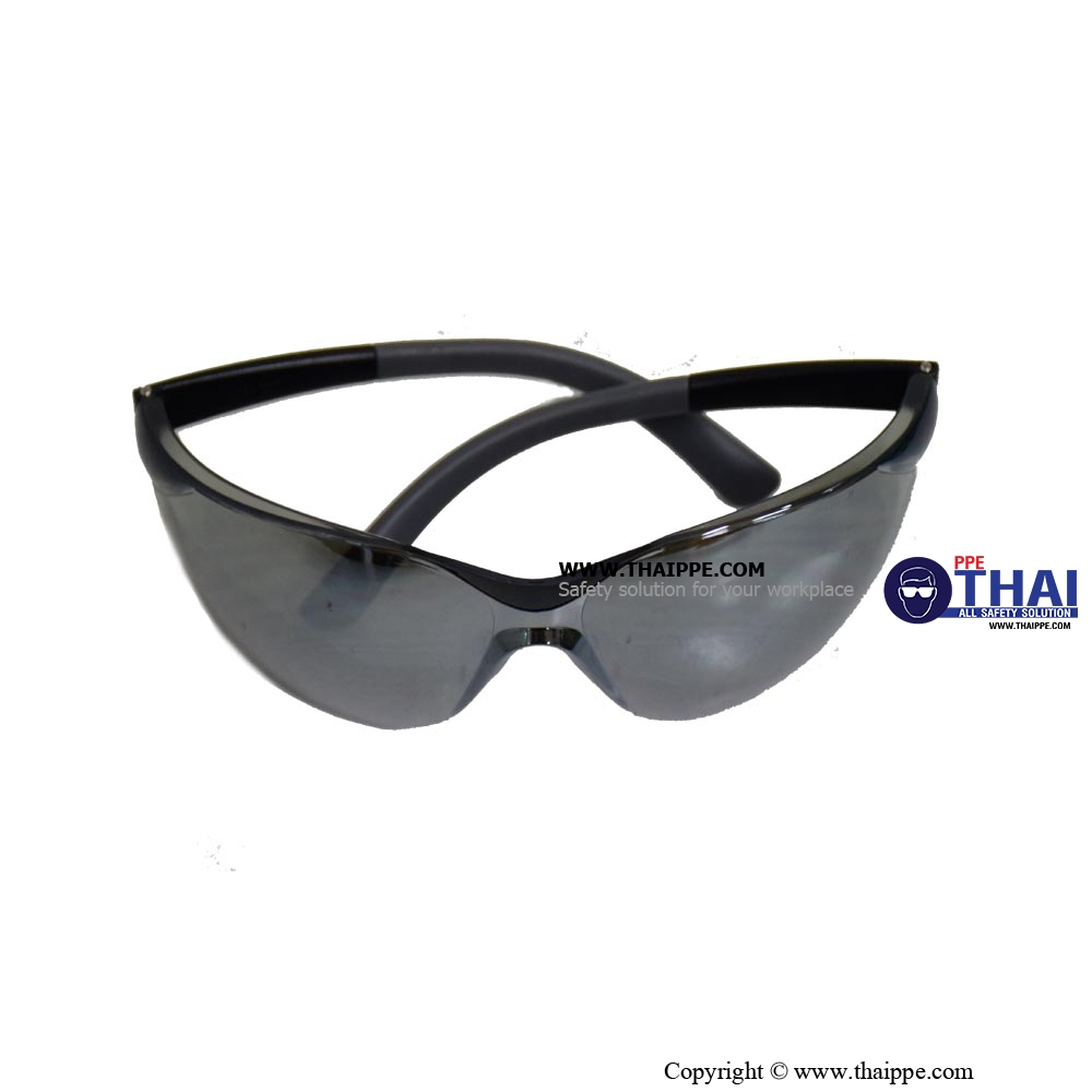 CLEAR POLY-FLEX A014-GM แว่นตานิรภัยเลนส์ดำฉาบปรอท ยี่ห้อ BESTSAFE