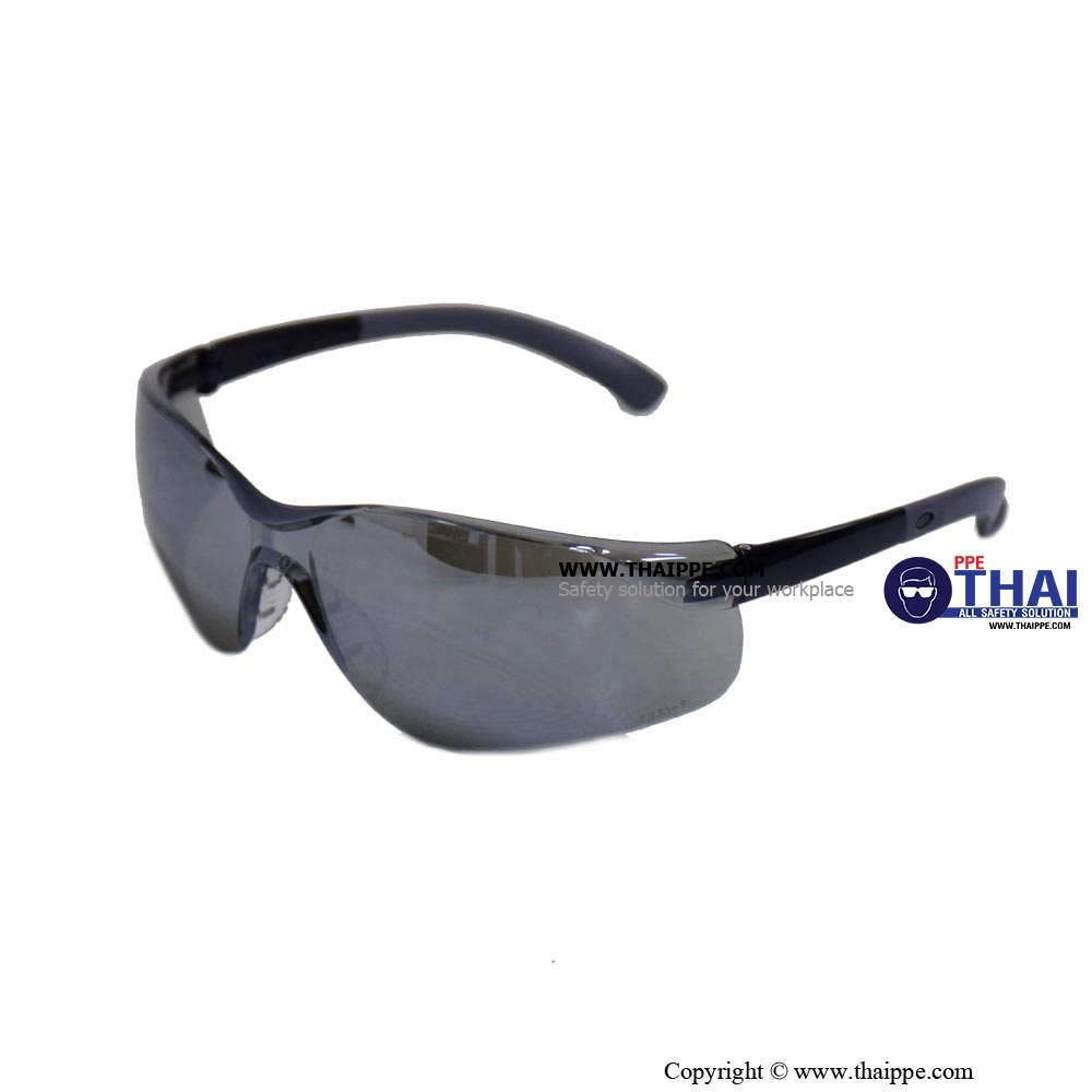 CLEAR POLY-FLEX A014-GM แว่นตานิรภัยเลนส์ดำฉาบปรอท ยี่ห้อ BESTSAFE