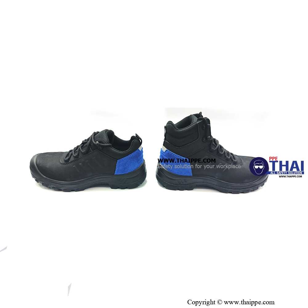 SPORT NUBUCK-TECH B #BESTSAFE รองเท้าหุ้มข้อ NUBUCK Leather ป้องกันการลื่น น้ำหนักเบา Heel Blue suede leather พร้อมแผ่นรองพื้น PU soft