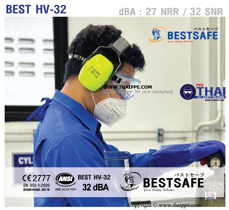 HV-32 ที่ครอบหูสาย Titanium with coating BESTSAFE (32 dBA) # BESTSAFE