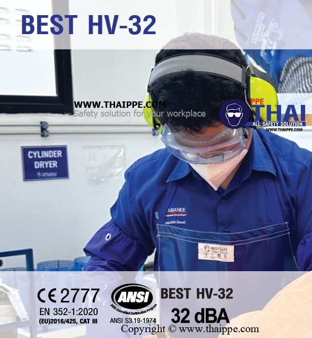 HV-32 ที่ครอบหูสาย Titanium with coating BESTSAFE (32 dBA) # BESTSAFE