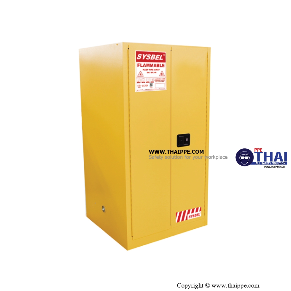 A7) #WA810600 : ตู้สำหรับเก็บของเหลวไวไฟ Flammable Cabinets 227 L 2 door (manual) Certification(FM/CE) Ext dimension  165x86x86  SYSBEL