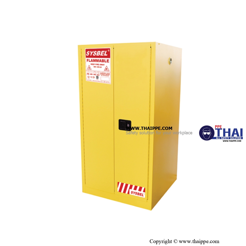 A7) #WA810600 : ตู้สำหรับเก็บของเหลวไวไฟ Flammable Cabinets 227 L 2 door (manual) Certification(FM/CE) Ext dimension  165x86x86  SYSBEL