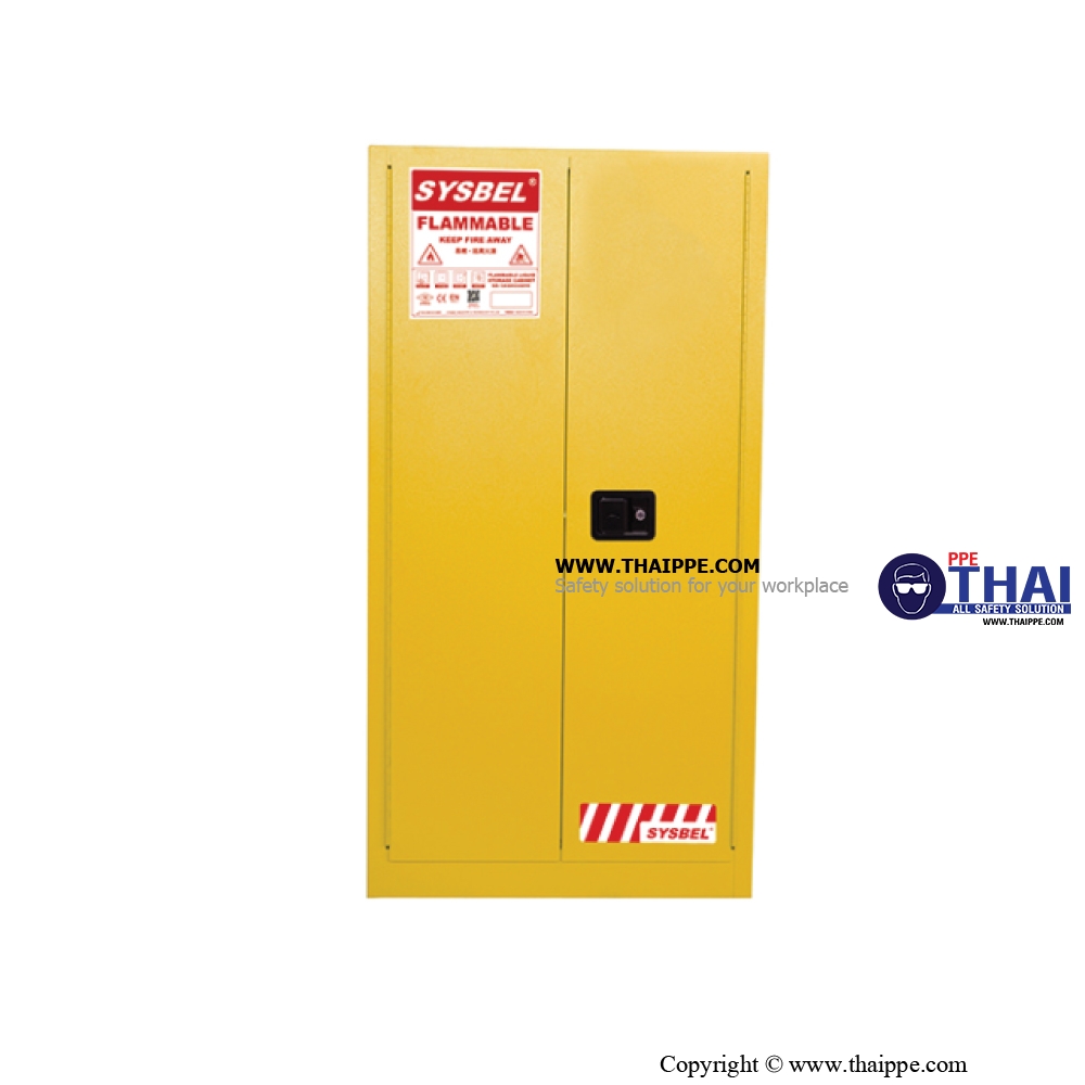 A7) #WA810600 : ตู้สำหรับเก็บของเหลวไวไฟ Flammable Cabinets 227 L 2 door (manual) Certification(FM/CE) Ext dimension  165x86x86  SYSBEL