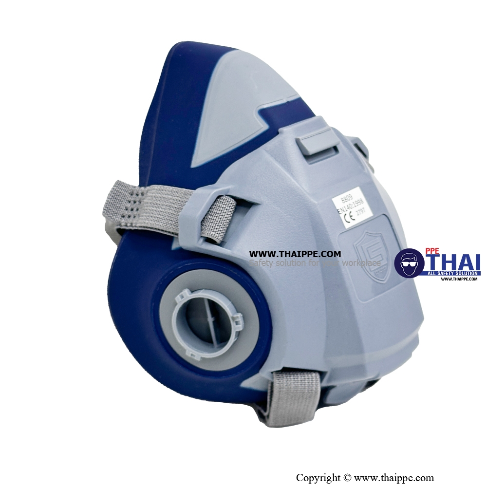 8809 หน้ากากท่อคู่ Comfort Low-Resistance Dual-Cartridge Respirator(No Cartridge Included)