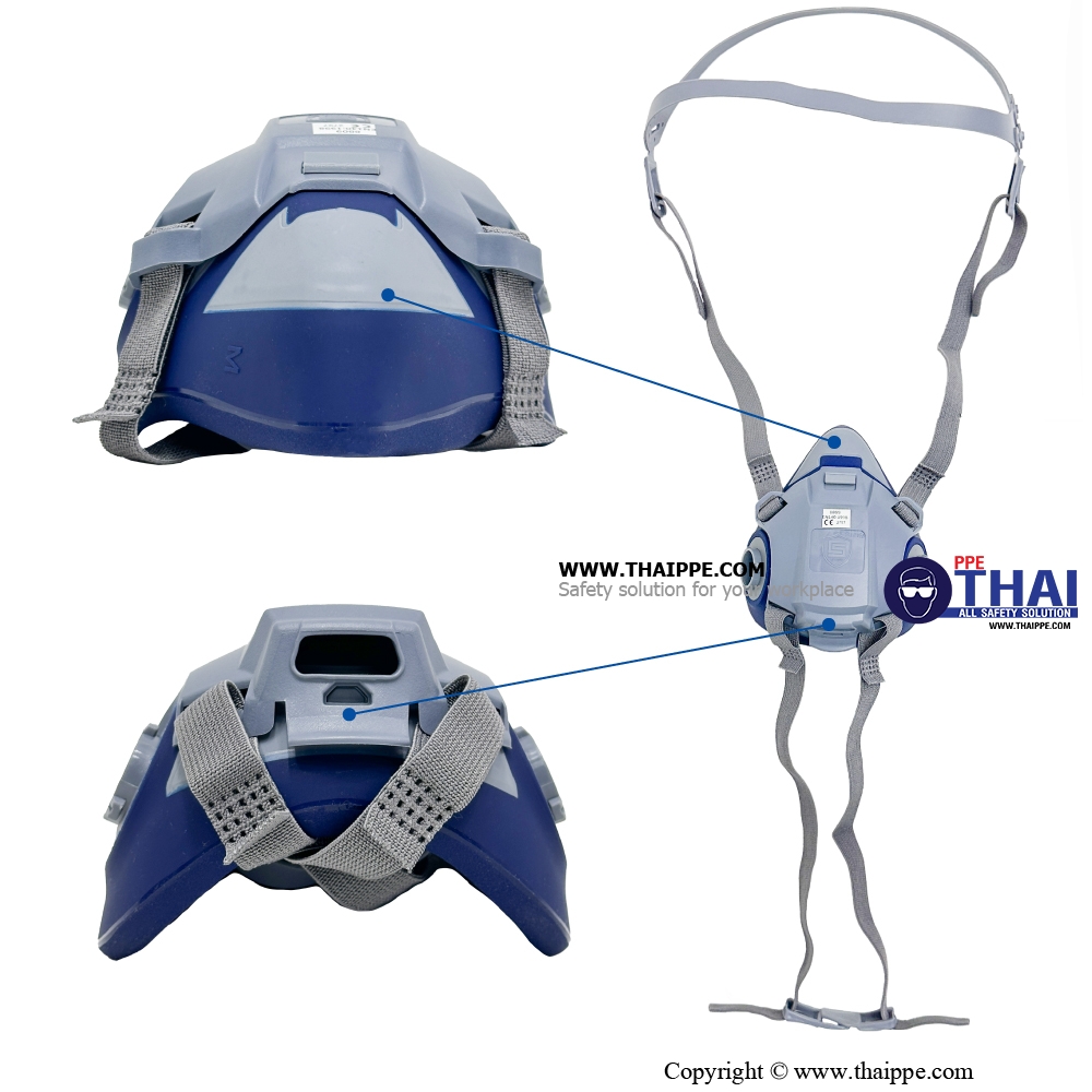 8809 หน้ากากท่อคู่ Comfort Low-Resistance Dual-Cartridge Respirator(No Cartridge Included)