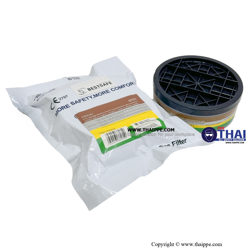 9020 ตลับกรอง A1 B1 E1 K1 Multi-Function Mixed Gases cartridge (Dual-cartridge connector)for 8809, 8809+, and 9006+ (ราคา/ชิ้น)