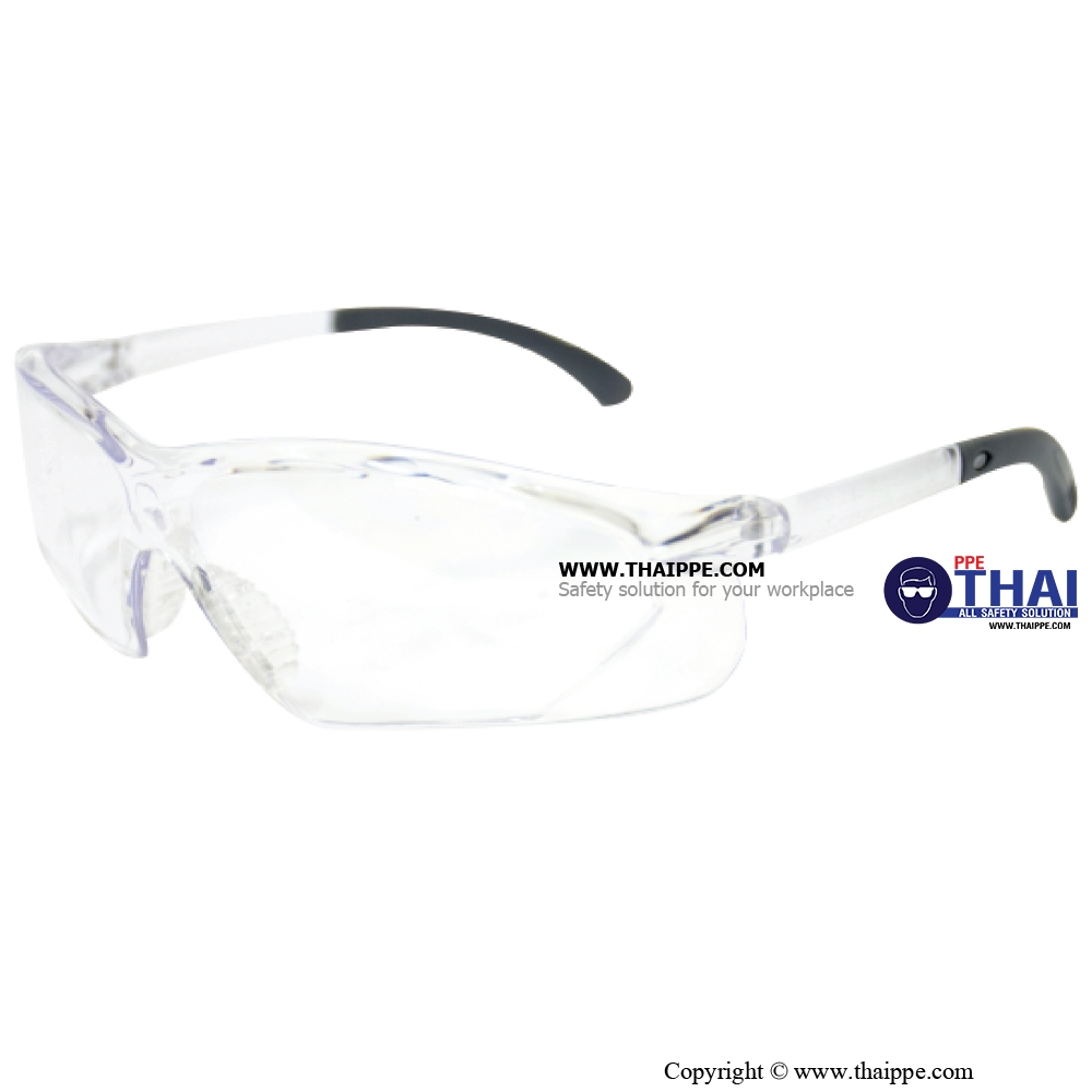 CLEAR POLY-FLEX A014-C แว่นตานิรภัยเลนส์ใส ยี่ห้อ BESTSAFE