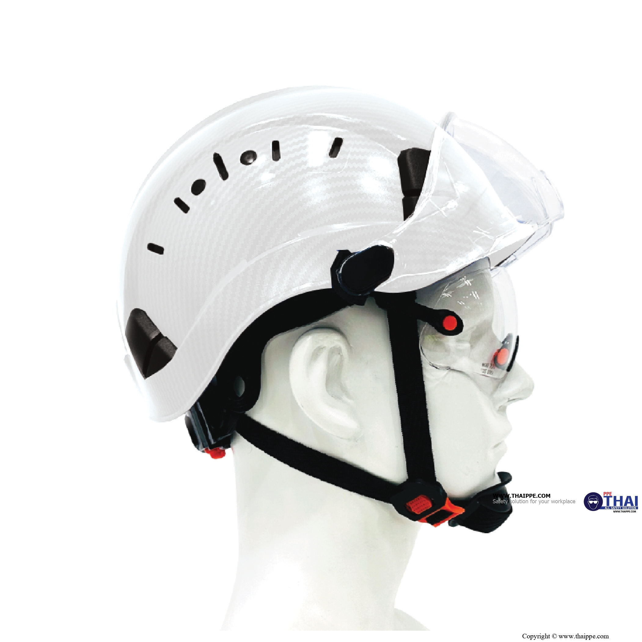 BSH-31 Safety helmet หมวกนิรภัยพร้อมแผ่นกระบังหน้าใสและแว่นตา #BESTSAFE