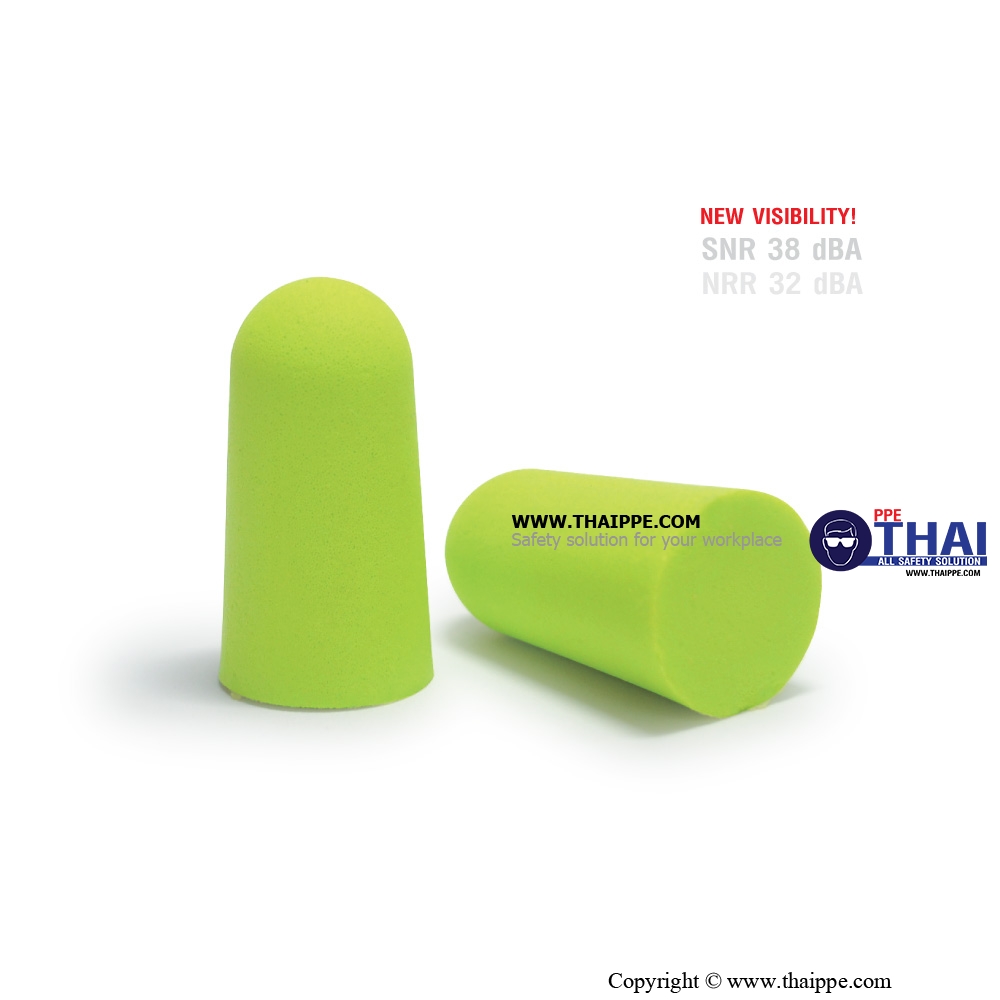 ปลั๊กอุดหูลดเสียงโฟมไม่มีสาย VISIBLE-03 ชนิดแบบเติม สีเขียว [500 คู่ / แพ็ค] # BESTSAFE