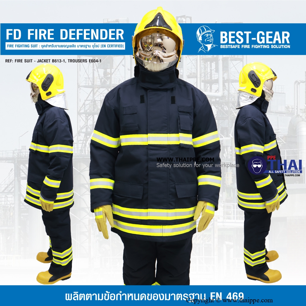 FD-B Fire DEFENDER #BESTGEAR ชุดดับเพลิง EN469 Color: NAVY BLUE