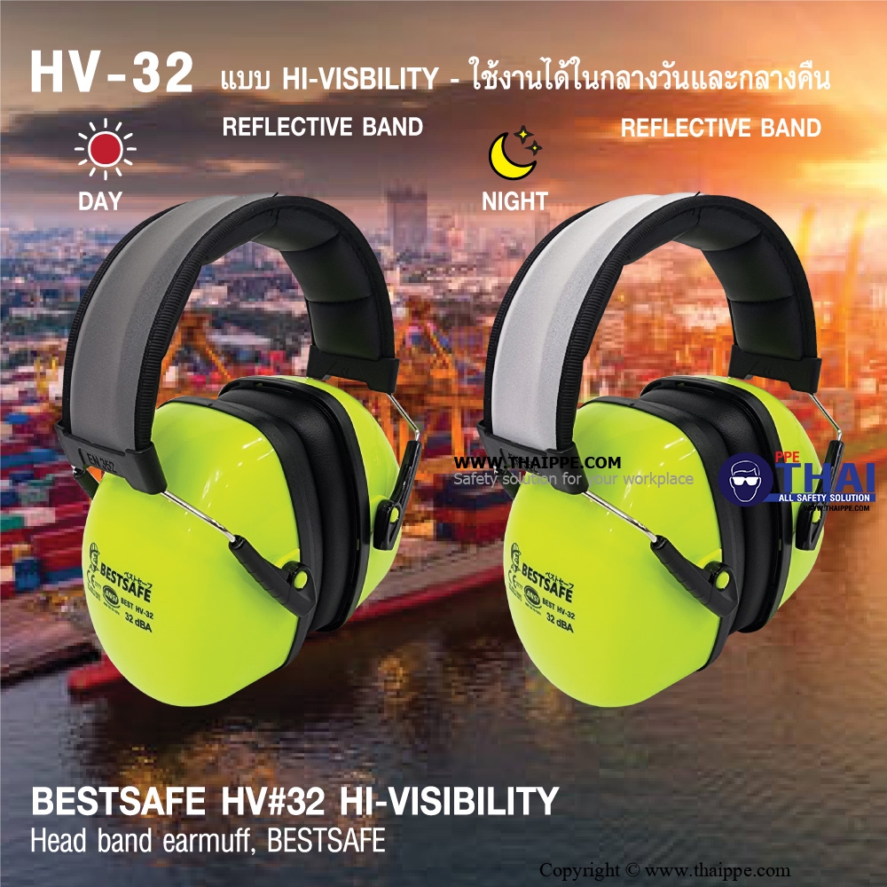 HV-32 ที่ครอบหูสาย Titanium with coating BESTSAFE (32 dBA) # BESTSAFE