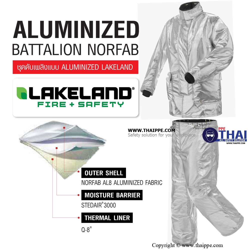 Aluminized battalion Norfab ชุดดับเพลิงแบบ Aluminized  , Lakeland [ USA Brand]
