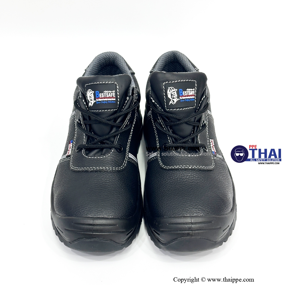 V01-HEATTECH [SB PL SR FO HRO HI CI WPA] #BESTSAFE รองเท้านิรภัยหุ้มส้น สีดำ พื้น Nitrile, หัว COMPOSITE , พื้นเสริมกันทะลุ Dynaflex ,Insole PU memory foam
