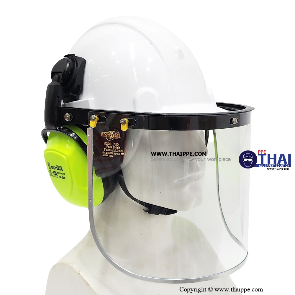 VC-1 [FC48] Faceshield แผ่นกระบังหน้าเลนส์ใส # BESTSAFE 