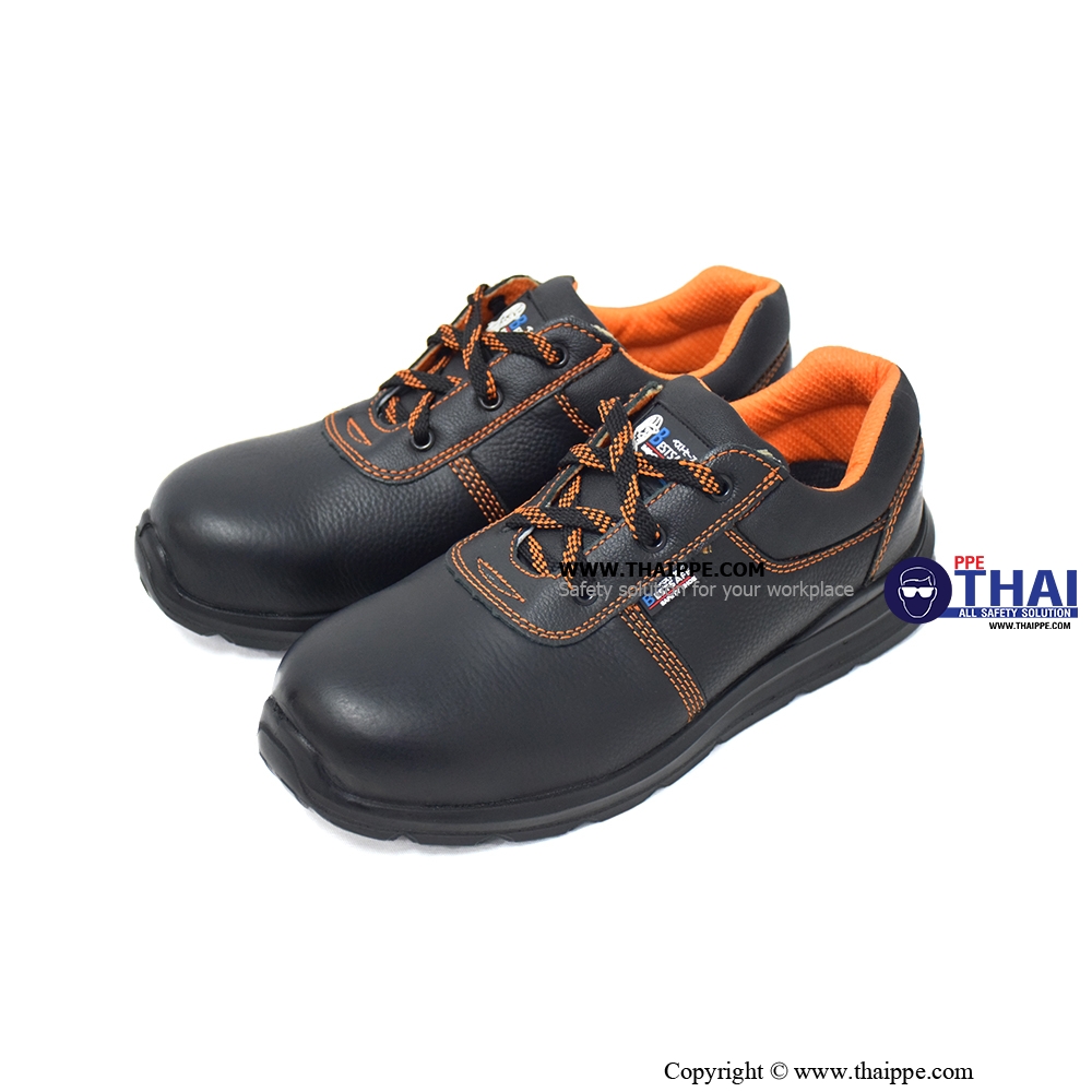 X-RUN A [S2] รองเท้านิรภัยหุ้มส้น สีดำ พื้น PU หัวเหล็ก  ยี่ห้อ BESTSAFE 