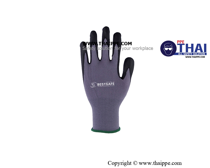 BG-NBR-FOAM-01 [NY1350FRB] ถุงมือผ้าเคลือบโฟมไนไตร [CUT-1]