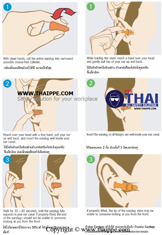 VISIBLE-03 ปลั๊กอุดหูลดเสียงไม่มีสาย # BESTSAFE,EN 352-2:2002SAFE