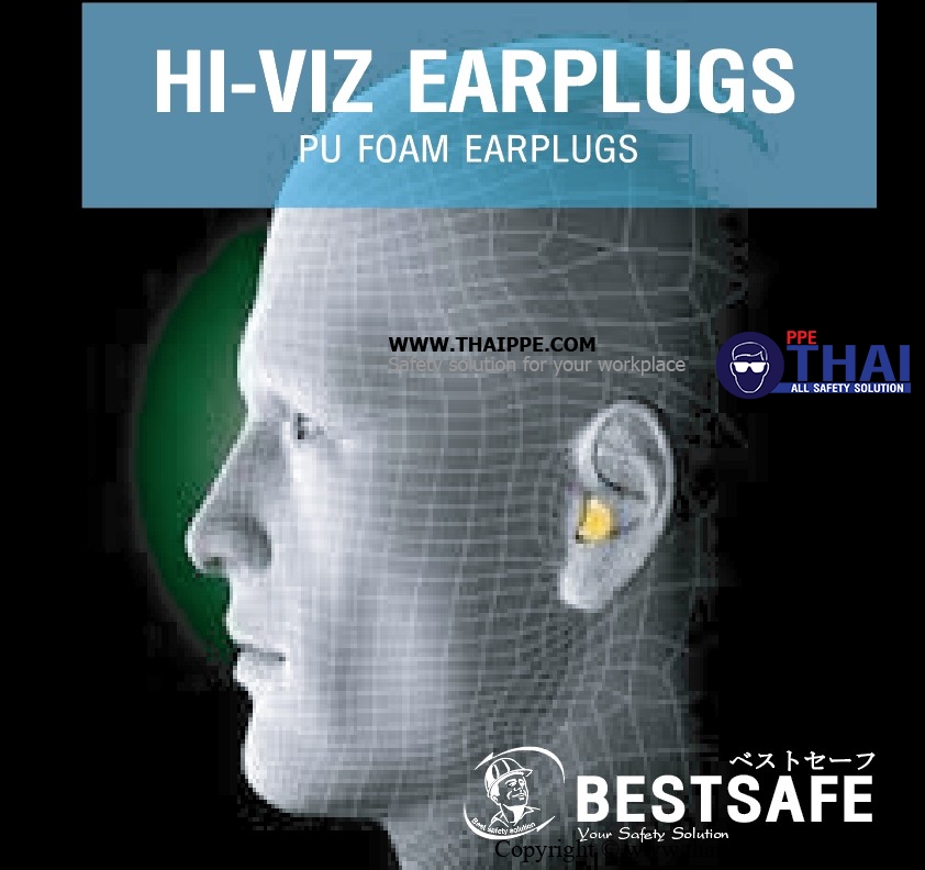 VISIBLE-03 ปลั๊กอุดหูลดเสียงไม่มีสาย # BESTSAFE,EN 352-2:2002SAFE