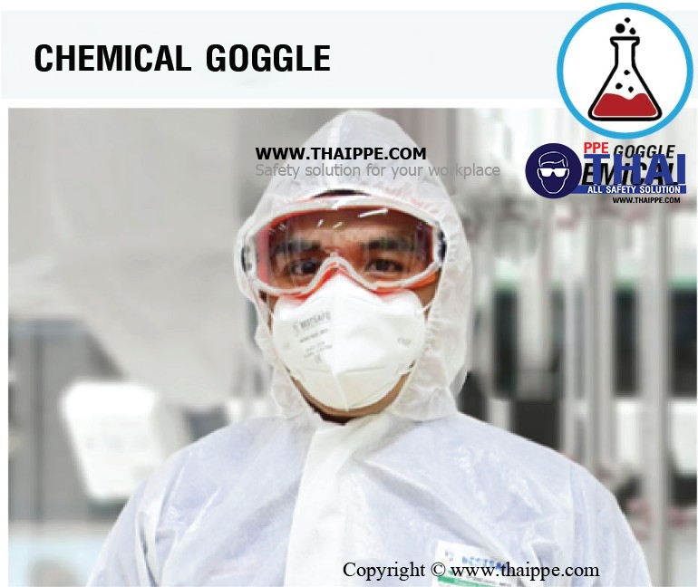 Goggle13 แว่นครอบตา กันสารเคมี+ฝ้า #เลนส์ใส # BESTSAFE