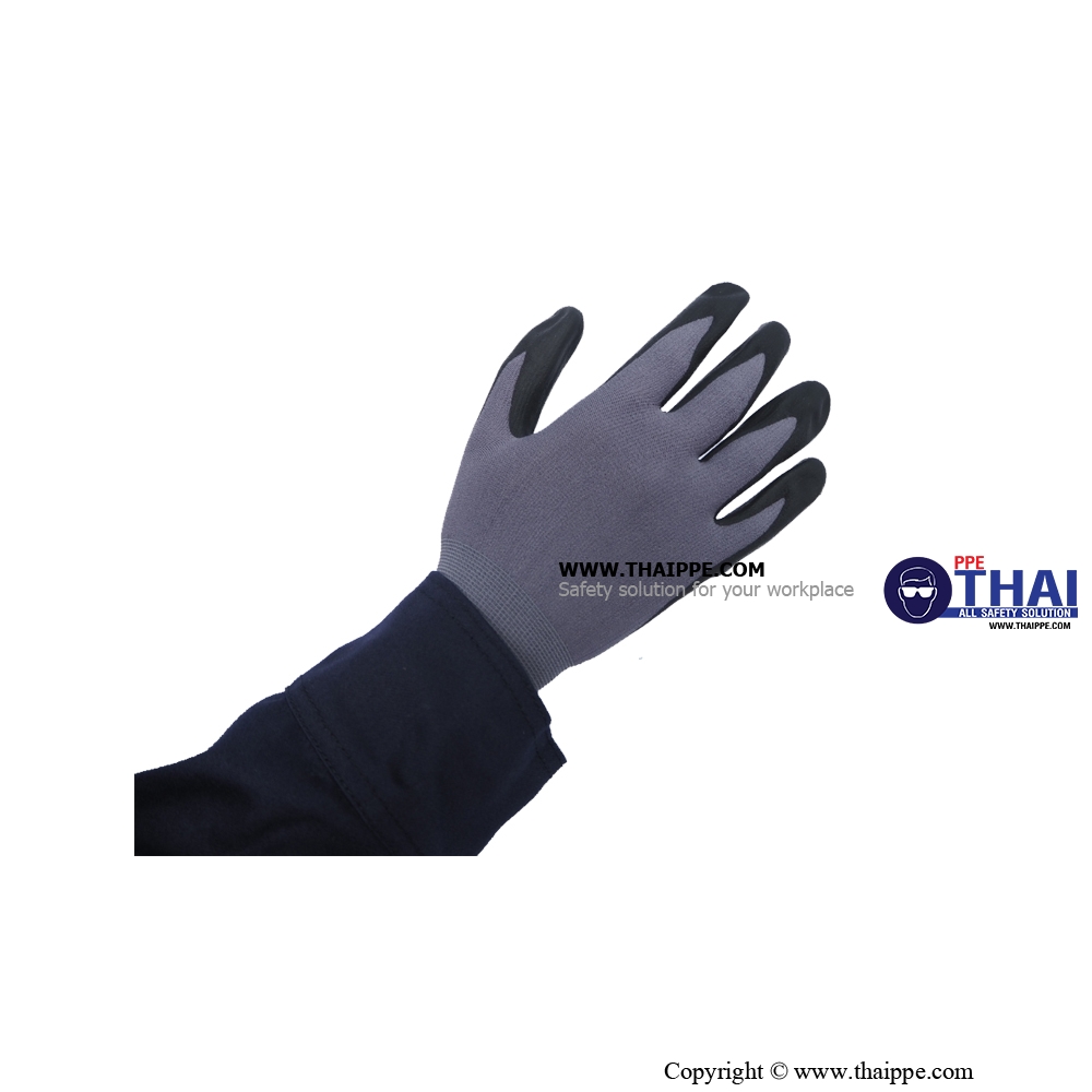BG-NBR-FOAM-01 [NY1350FRB] ถุงมือผ้าเคลือบโฟมไนไตร [CUT-1]